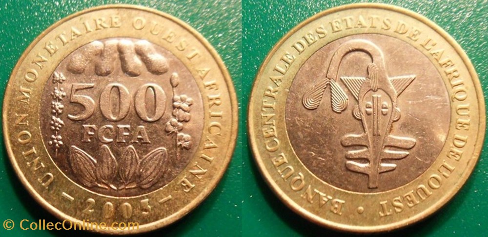 monnaie 500 francs 2005 fcfa