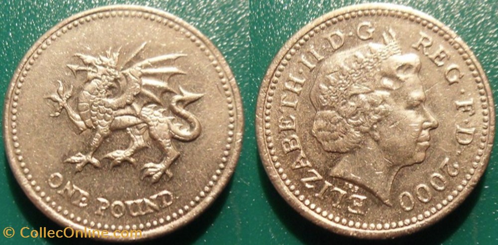 1 Pound 2000 Dragon gallois monnaie monde royaume uni 1 pound 2000 dragon gallois