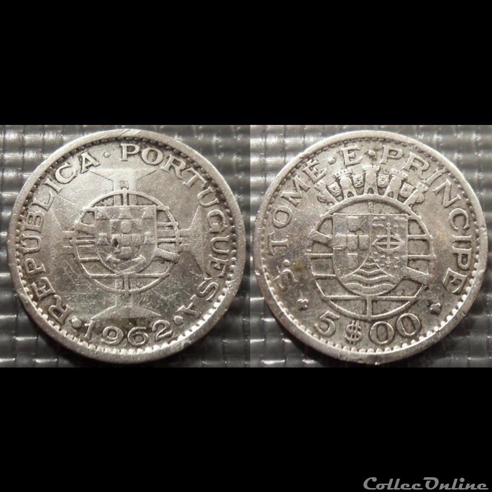 Saint Thomas & Prince Colonie Portugaise 5 escudos 1962 monnaie france moderne saint thomas prince colonie portugaise 5 escudos 1962
