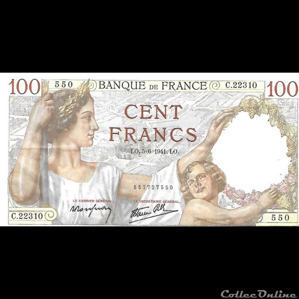 100 Francs sully billet france banque de xxe 100 francs sully