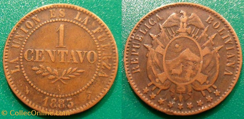 Bolivie 1 centavo 1883 A monnaies monde bolivie 1 centavo 1883 a