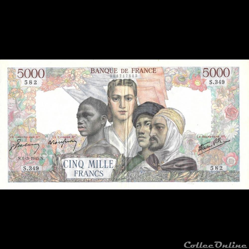 billet france banque de xxe 5000 francs union francaise