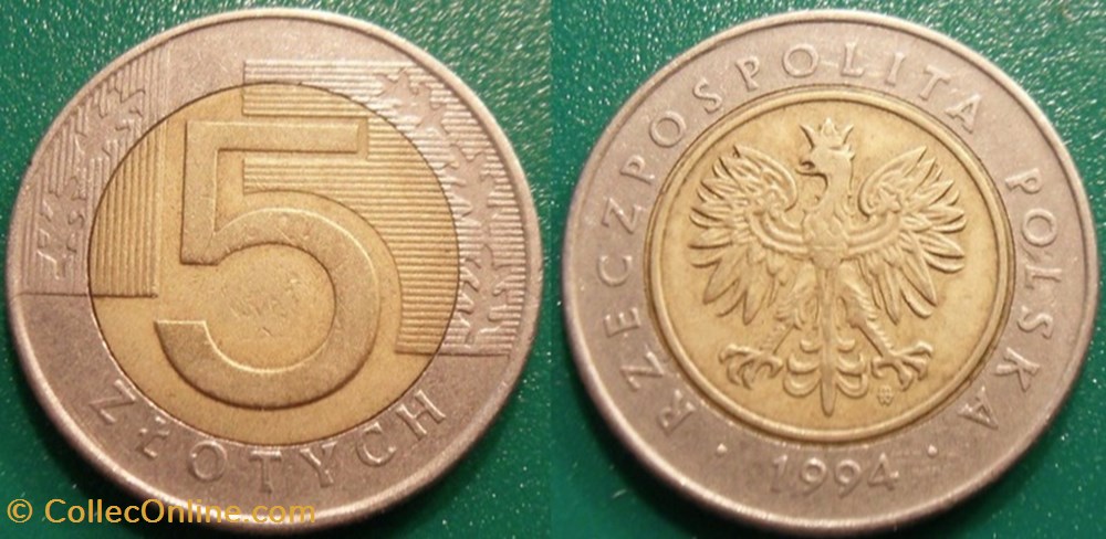 5 Zloty 1994 monnaie monde pologne 5 zloty 1994