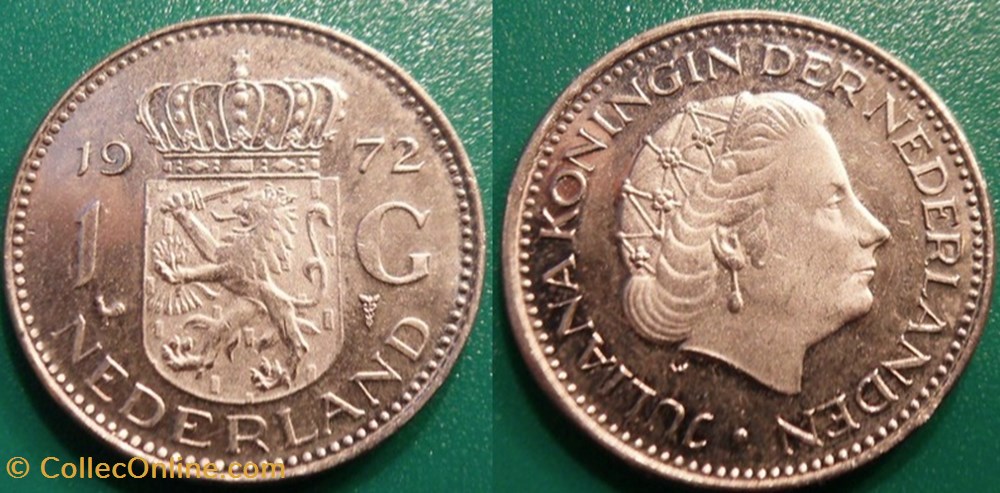 1 Gulden 1972 portrait et blason mats monnaie monde pay ba 1 gulden 1972 portrait et blason mats