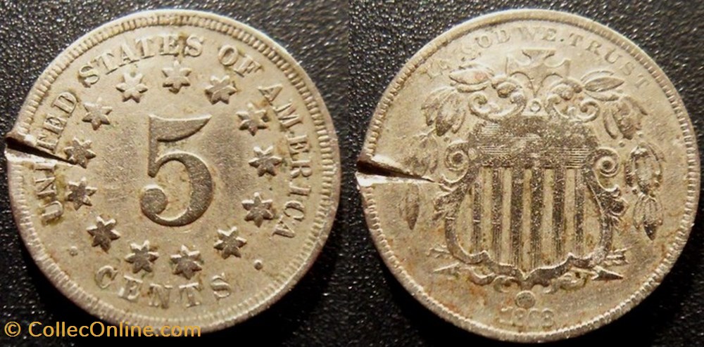 USA 5 Cents 1868 monnaies monde etats unis usa 5 cents 1868