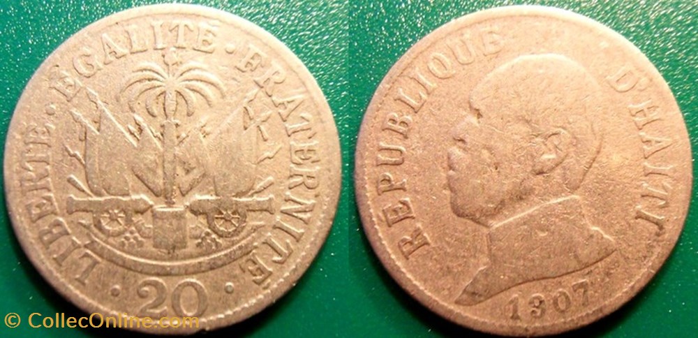 monnaie monde haiti 20 centimes 1907