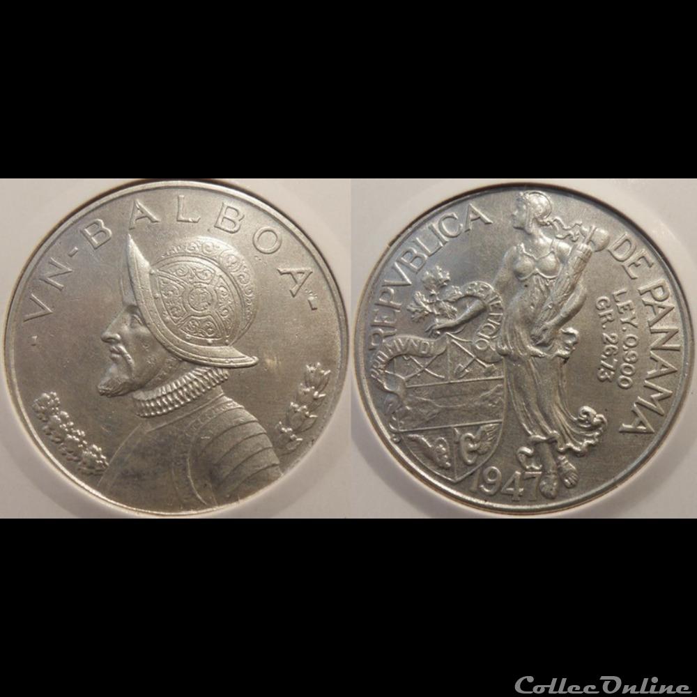 Panama 1 Balboa 1947 monnaie france moderne panama 1 balboa 1947