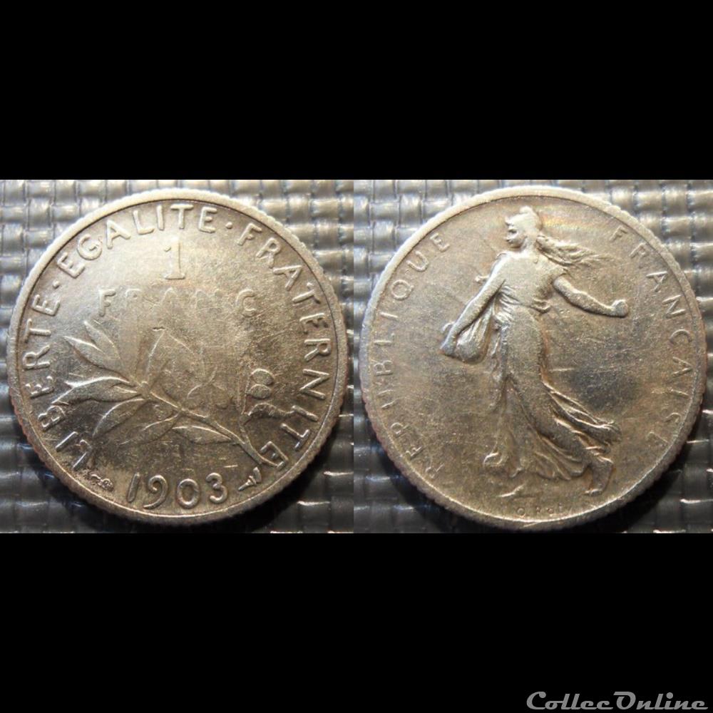 Ha 1 franc Semeuse 1903 23mm 5g monnaie france moderne ha 1 franc semeuse 1903 23mm 5g