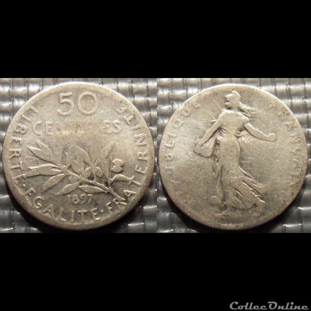 Ga 50 centimes Semeuse 1897 18mm 2.5g monnaie france moderne ga 50 centimes semeuse 1897 18mm 2 5g
