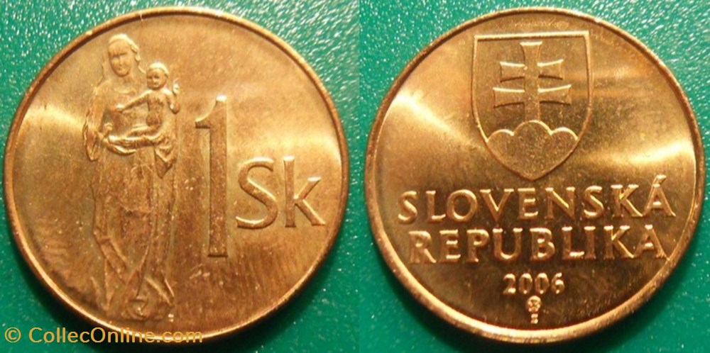1 Koruna 2006 monnaie monde slovaquie 1 koruna 2006