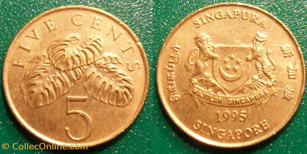 5 Cents 1995 monnaie monde singapour 5 cents 1995