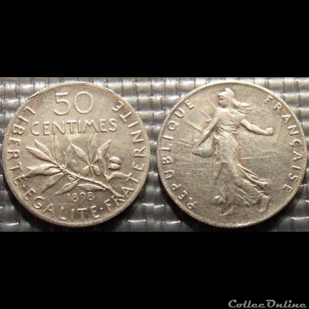 Ga 50 centimes Semeuse 1898 18mm 2.5g monnaie france moderne ga 50 centimes semeuse 1898 18mm 2 5g