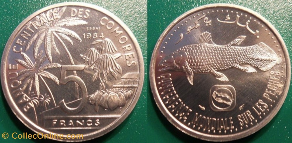 5 Francs 1984 ESSAI monnaie monde comore 5 francs 1984 essai
