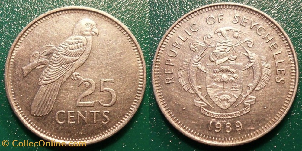 25 Cents 1989 monnaie monde seychelle 25 cents 1989