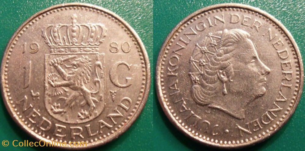 1 Gulden 1980 monnaie monde pay ba 1 gulden 1980