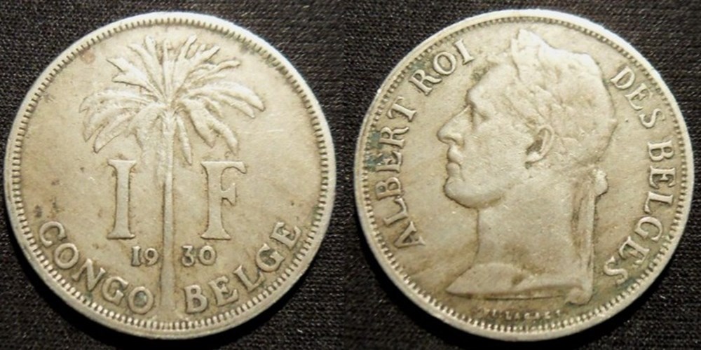 1 Franc 1930 (Congo Belge) monnaies monde 1 franc 1930 congo belge
