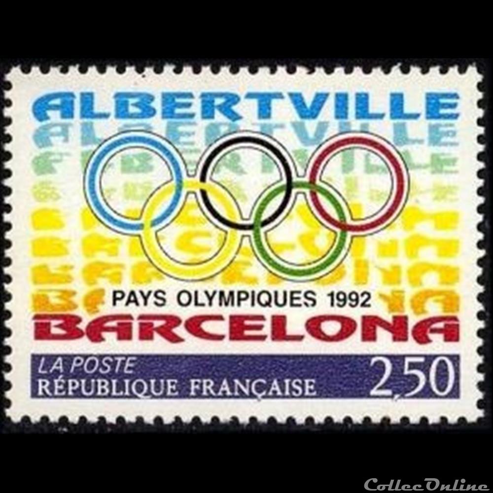 timbre assignat 1992 la france et espagne pays olympiques