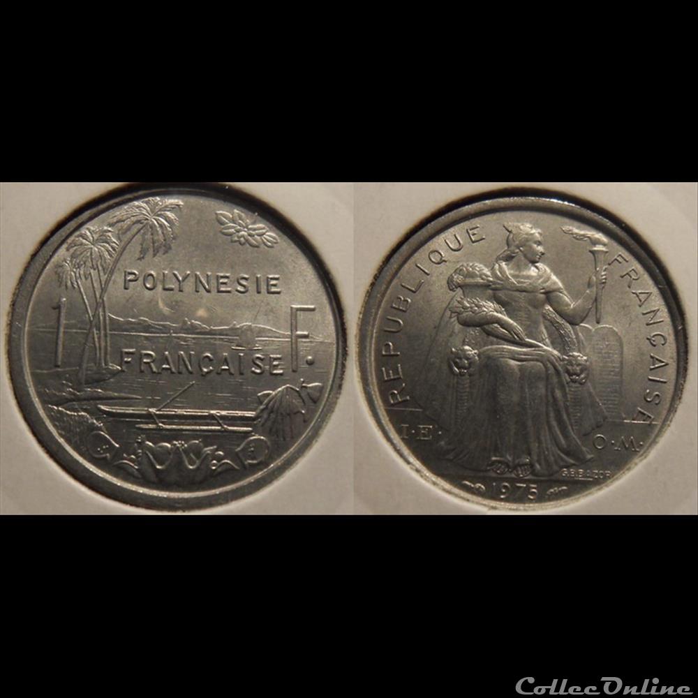 monnaie france colony polynesie francaise 1 franc i e o m 1975