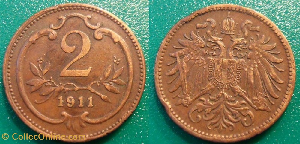 Autriche 2 Heller 1911 monnaie monde autriche 2 heller 1911