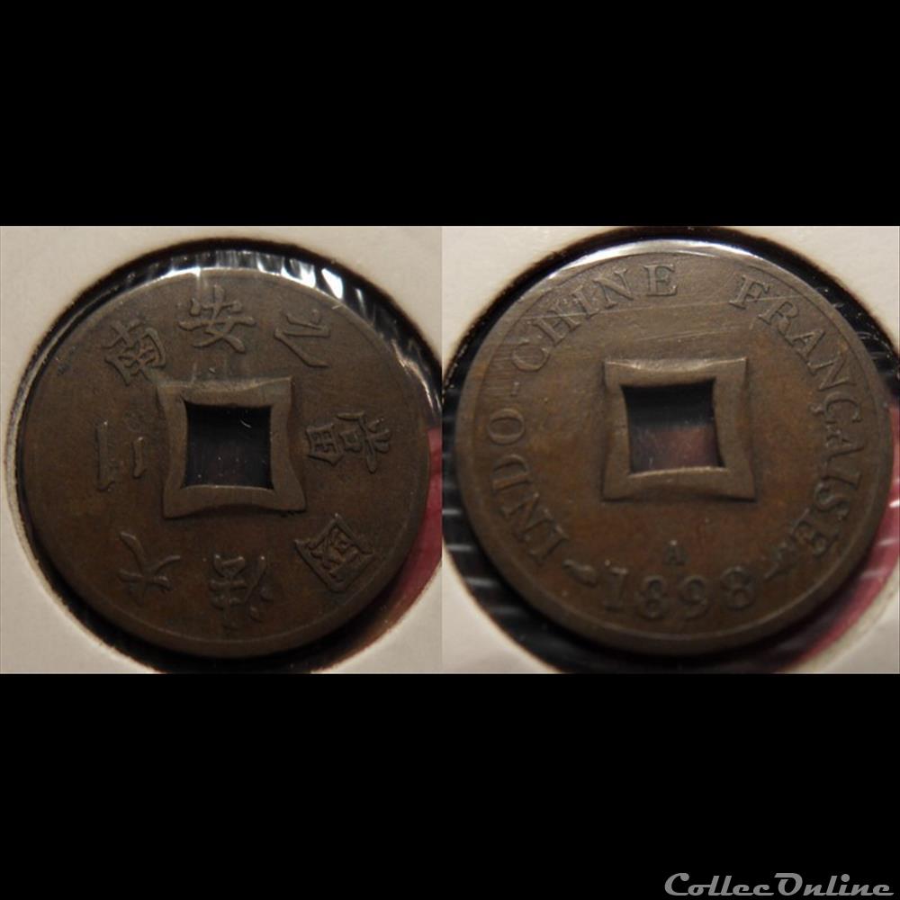 Indochine Sapèque (2/1000 piastre) 1898A monnaie france colony indochine sapeque 2 1000 piastre 1898a