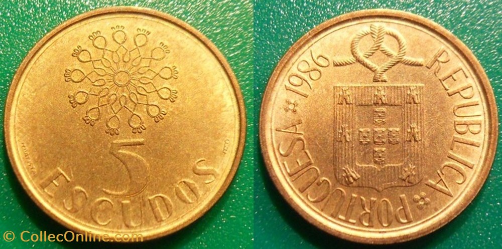 5 Escudos 1986 monnaie monde portugal 5 escudos 1986