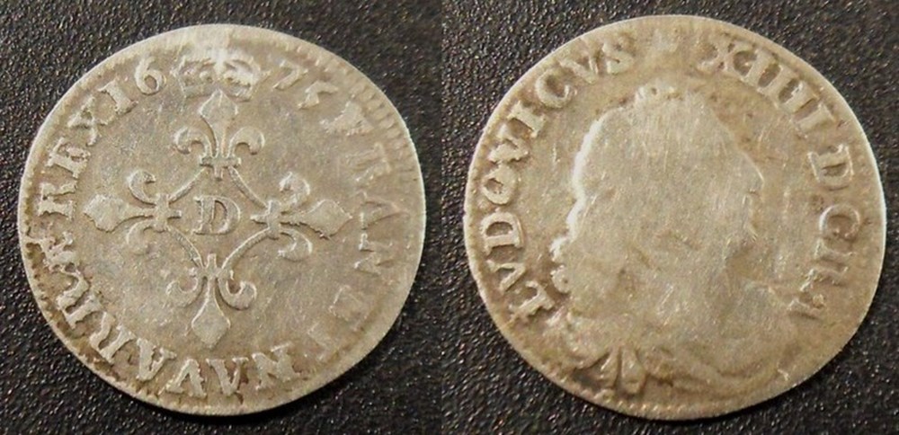 H21 Louis XIV 4 Sols dits "des Traitants" 1675 D Lyon monnaies europe medievale france royales h21 louis xiv 4 sols dits des traitants 1675 d lyon