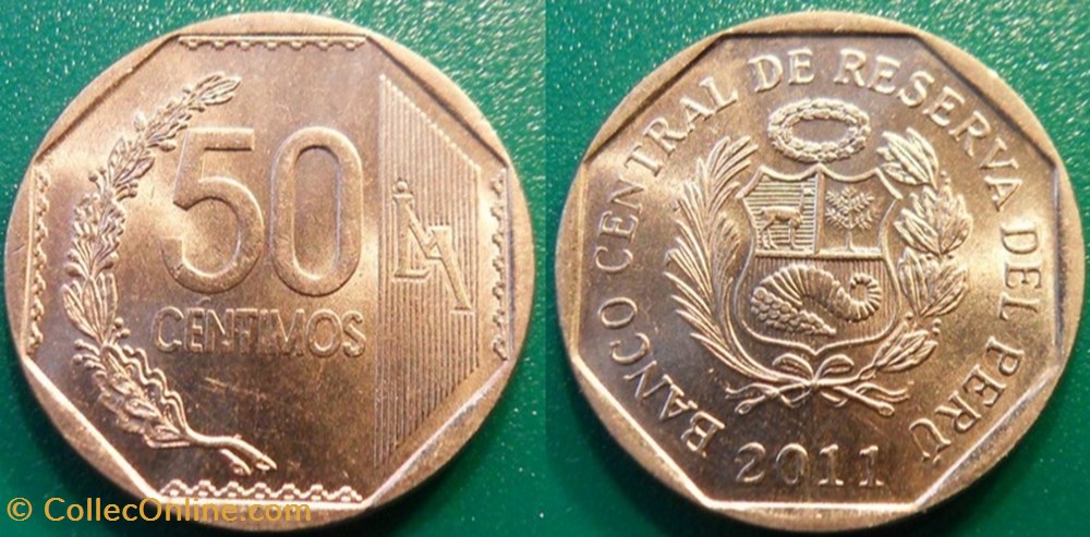 50 Centimos 2011 monnaie monde perou 50 centimos 2011