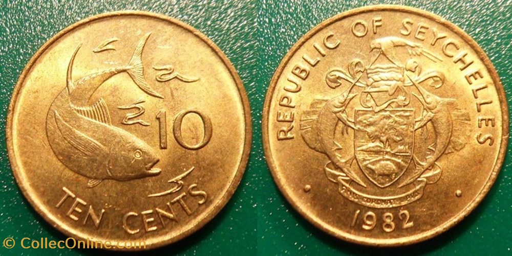 monnaie monde seychelle 10 cents 1982