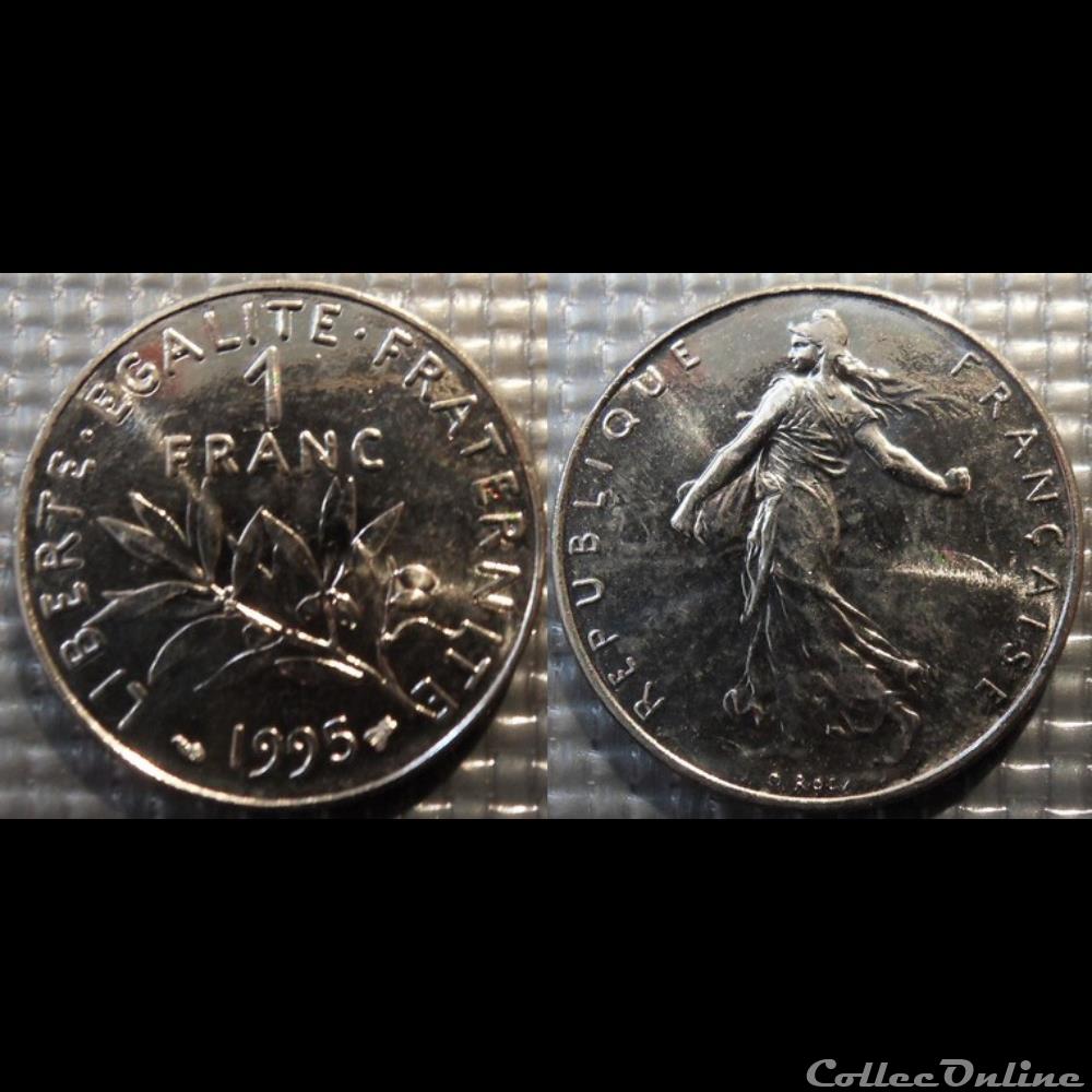 Hg 1 franc semeuse 1995 24mm 6g monnaie france moderne hg 1 franc semeuse 1995 24mm 6g