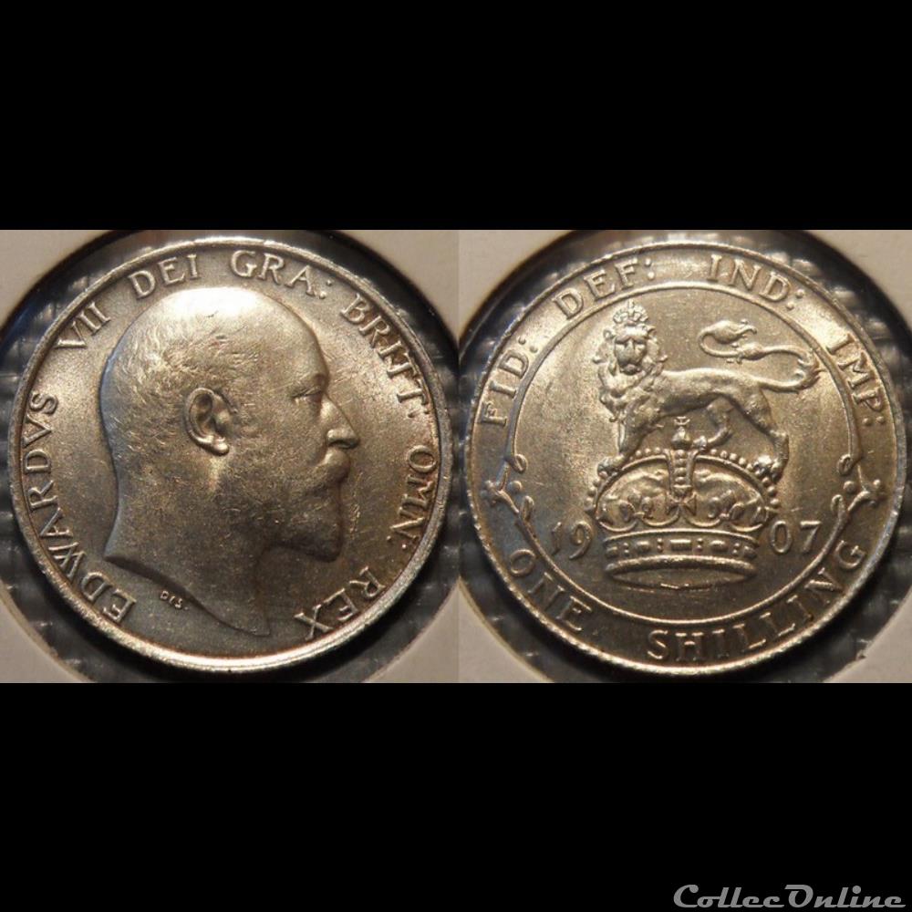 Grande Bretagne 1 Shilling 1907 monnaie france colony grande bretagne 1 shilling 1907