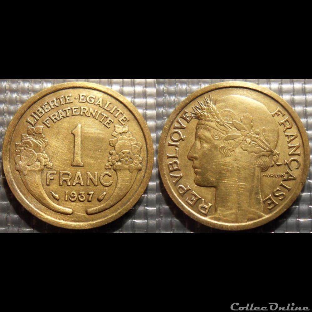 Hc 1 franc Morlon 1937 23mm 4g monnaie france moderne hc 1 franc morlon 1937 23mm 4g