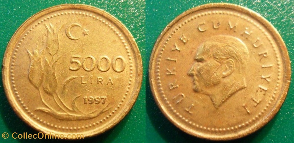 5000 Lira 1997 monnaie monde turquie 5000 lira 1997