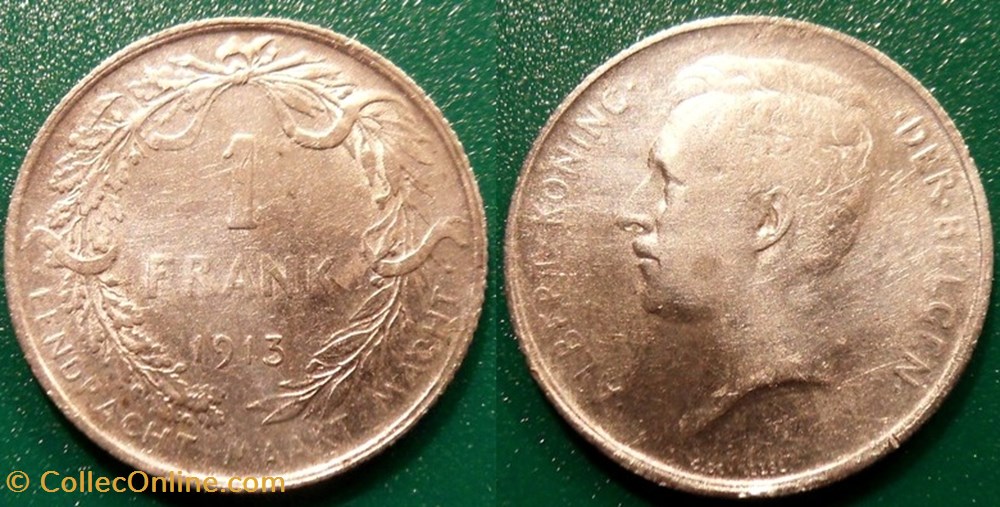 Belgique 1 Franc 1913 Der Belgen monnaie monde belgique 1 franc 1913 der belgen
