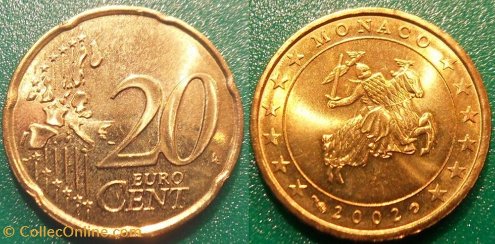 20 Cent euro 2002 monnaies monde monaco 20 cent euro 2002