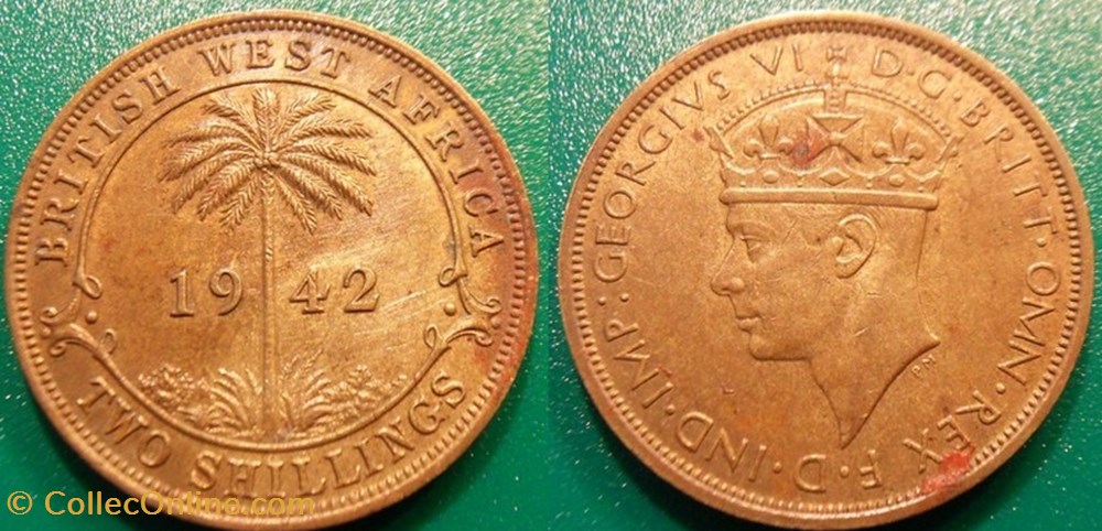 2 Shillings 1942 monnaie monde 2 shillings 1942