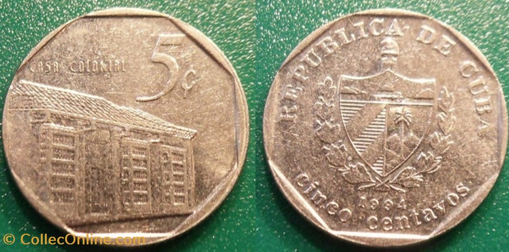 monnaie monde cuba 5 centavos 1994