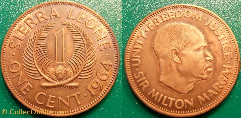 1 Cent 1964 monnaie monde sierra leone 1 cent 1964