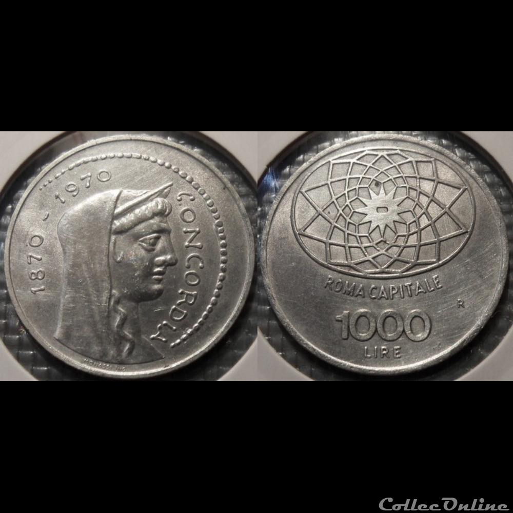Italie 1000 Lires 1970 R monnaie france colony italie 1000 lires 1970 r