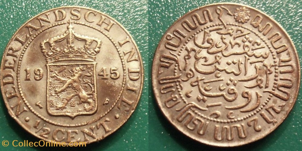 1/2 Cent 1945 monnaie monde inde 1 2 cent 1945