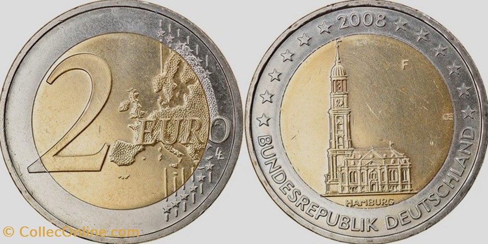 2 Euros 2008 Hambourg monnaies monde allemagne 2 euros 2008 hambourg
