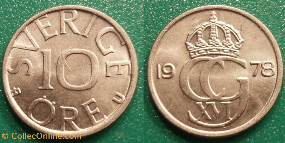 10 Ore 1978 - Coins - World - Sweden - Metal Copper-Nickel