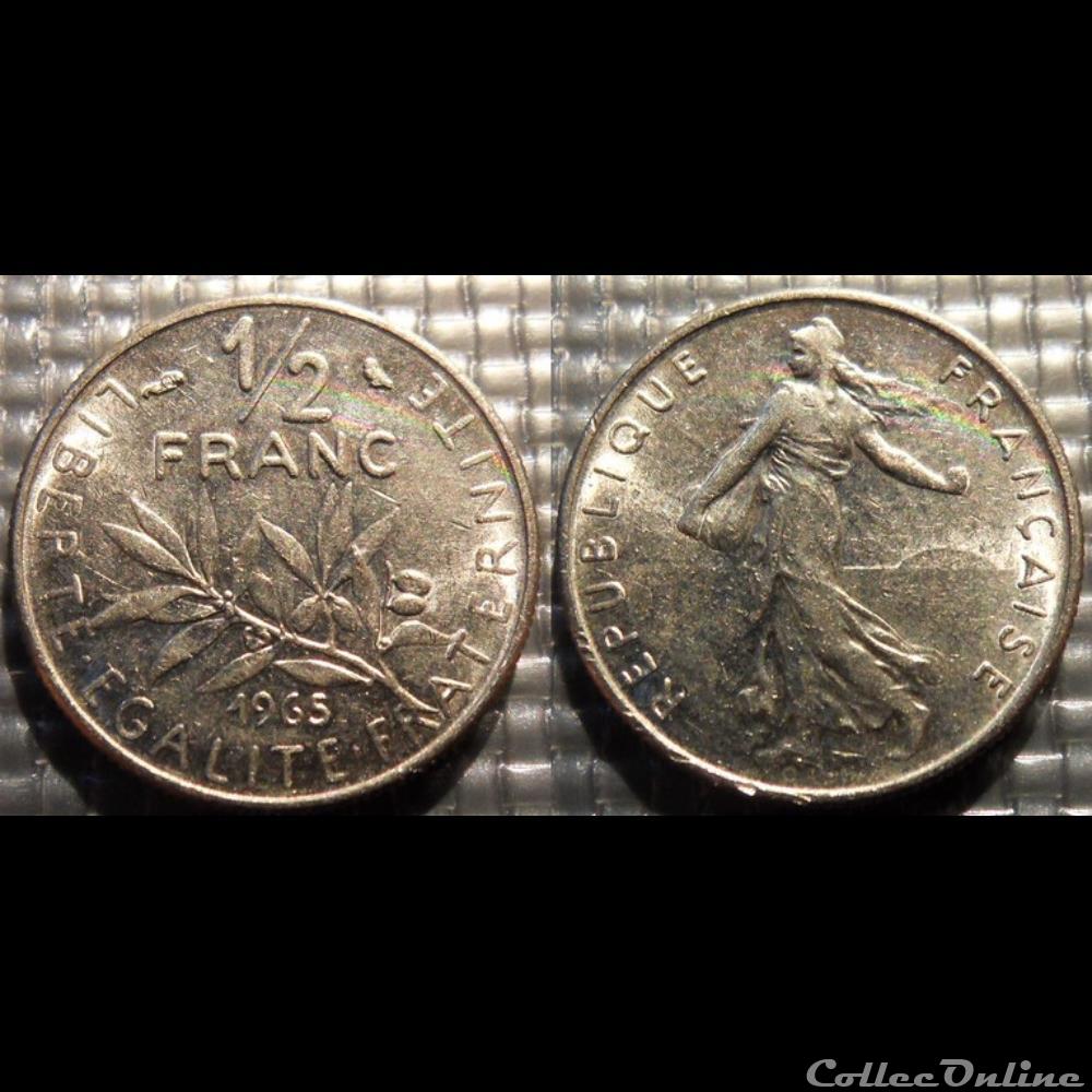 Gl 1/2 franc semeuse 1965 19.5mm 4.5g monnaie france moderne gl 1 2 franc semeuse 1965 19 5mm 4 5g