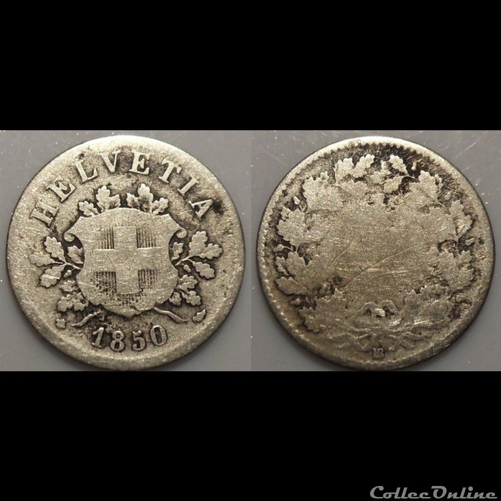 Suisse 10 Rappen 1850 monnaies suisse 10 rappen 1850