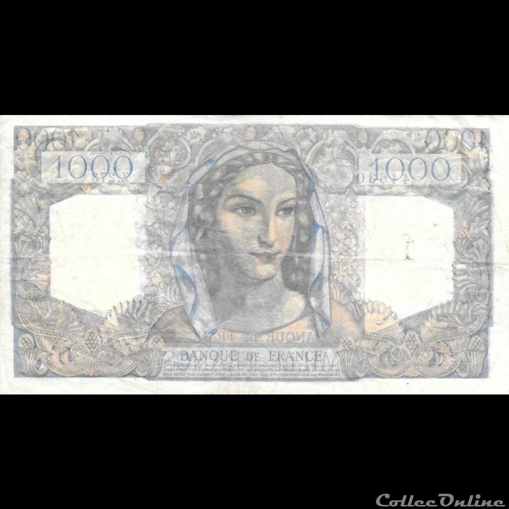 billet france banque de xxe 1000 francs hercule et minerve