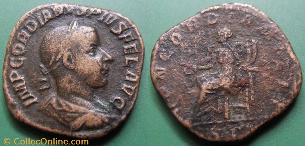monnaie antique av jc ap romaine republicaine imperiale f anarchie militaire gordien iii sesterce