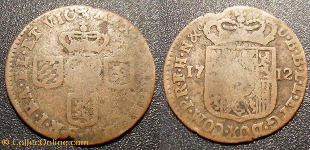 monnaies monde belgique namur maximilien ii emmanuel de baviere 1 liard 1712