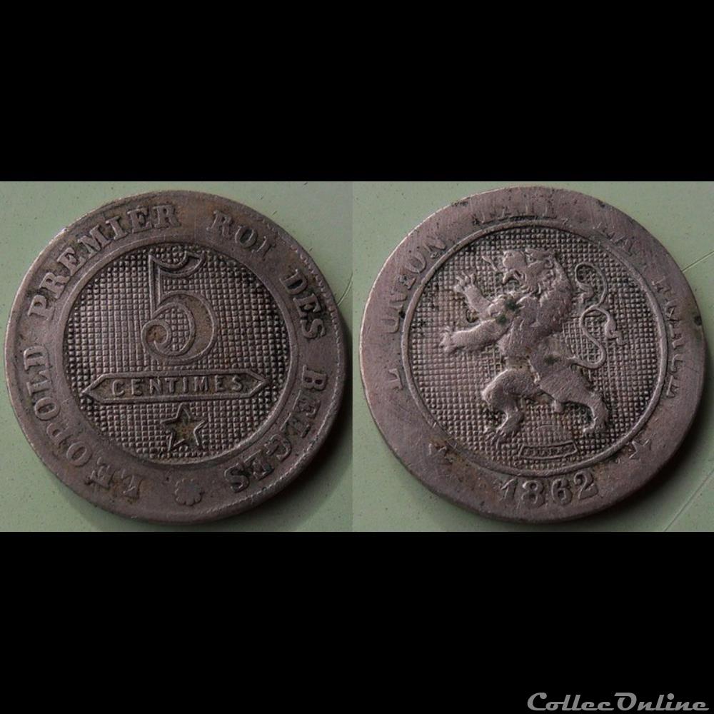 Belgique 5 Centimes 1862 monnaie monde belgique 5 centimes 1862