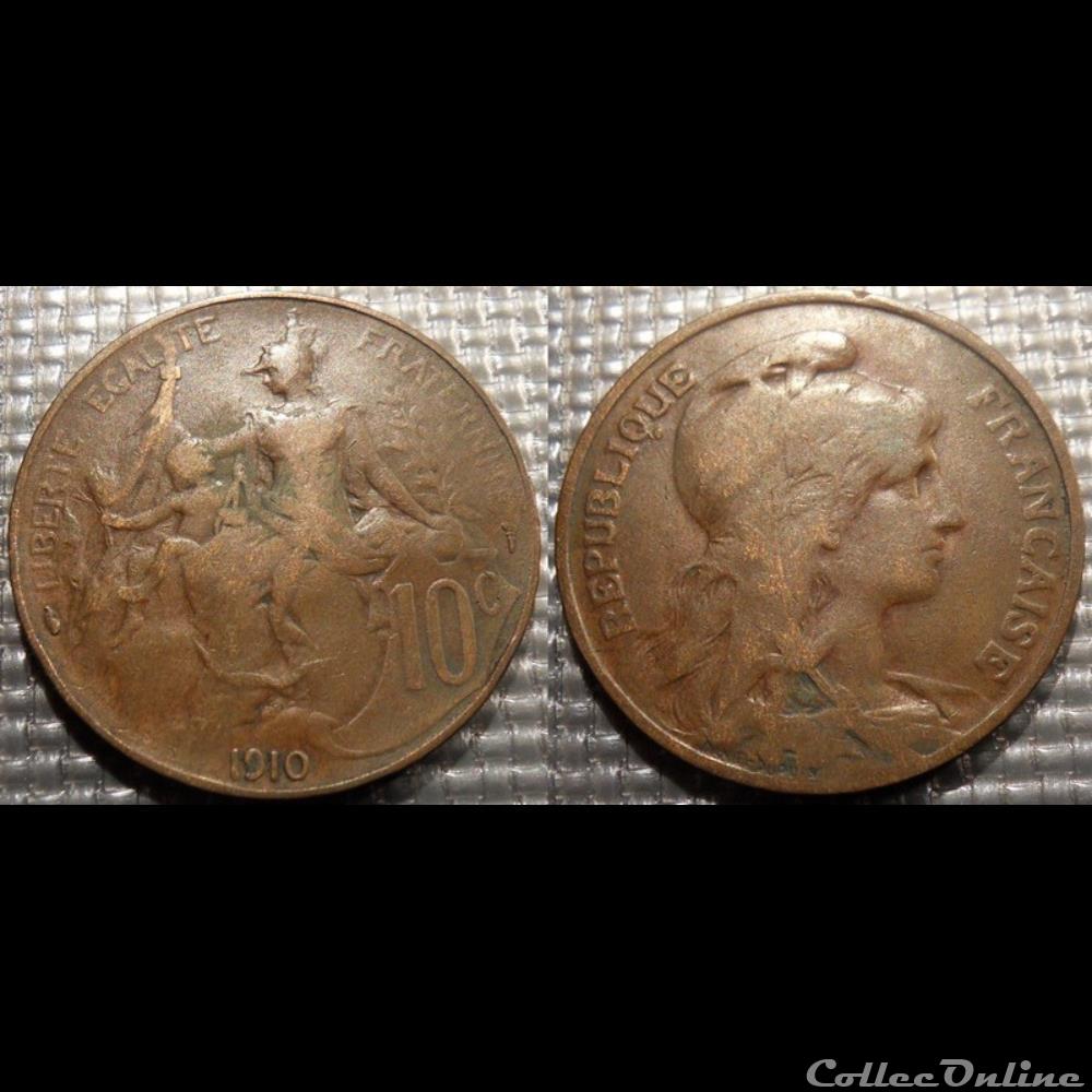 monnaies monde france da 10 centimes dupuis 1910