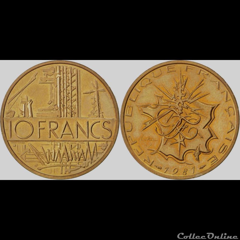 Lg 10 francs Mathieu 1981 26mm 10g monnaie france moderne lg 10 francs mathieu 1981 26mm 10g