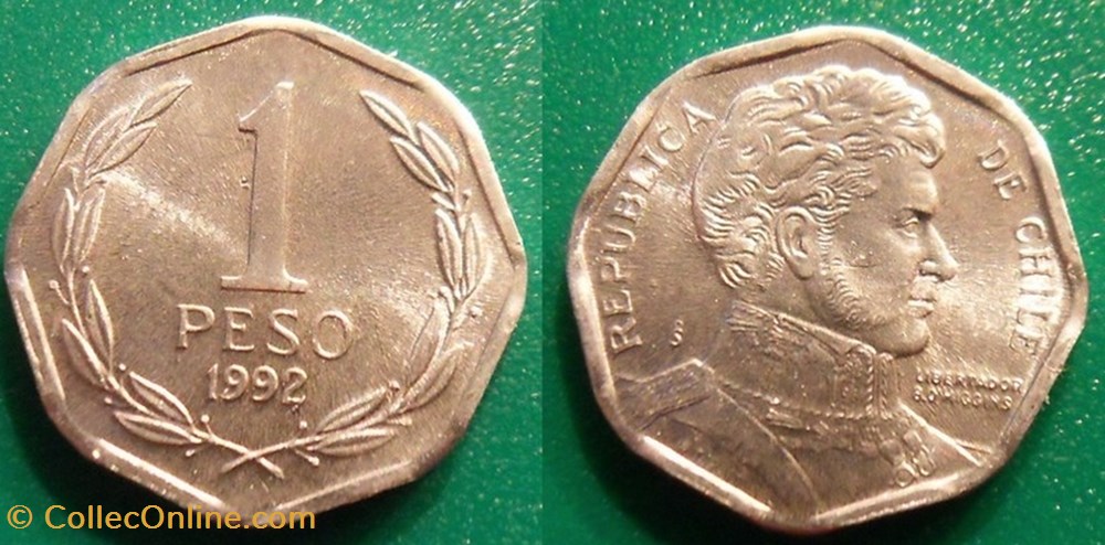 monnaie monde chili 1 peso 1992